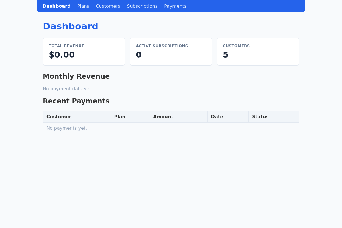Billing Platform screenshot