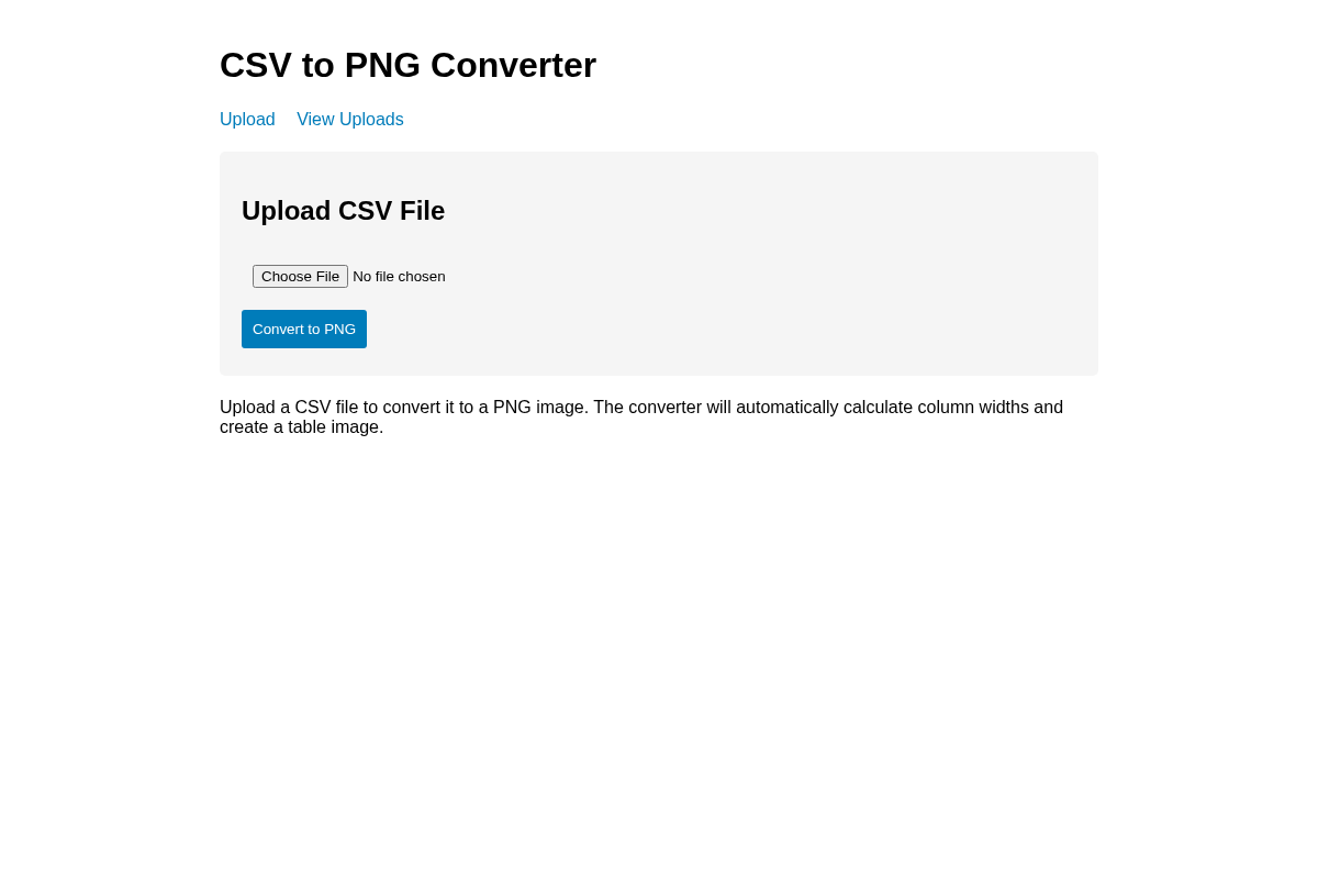 CSV to PNG screenshot