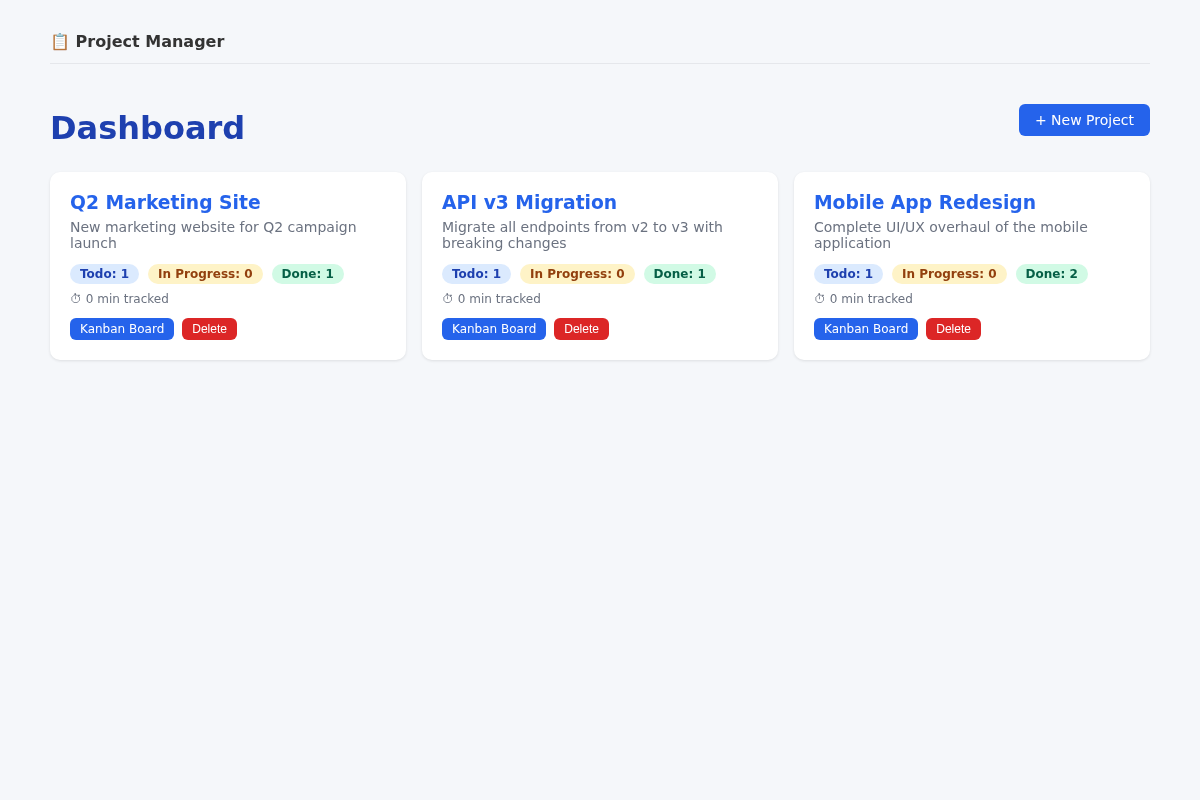 Project Manager screenshot